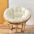 Papasan Round Chair Cushion, Rattan Egg Chair Hanging Mattress, Waterproof Round Papasan Cushion for Hanging Egg Chair, Folding Garden Sofa, Tatami Mat, Patio Garden Swing Chair Cushion(White,150x150c