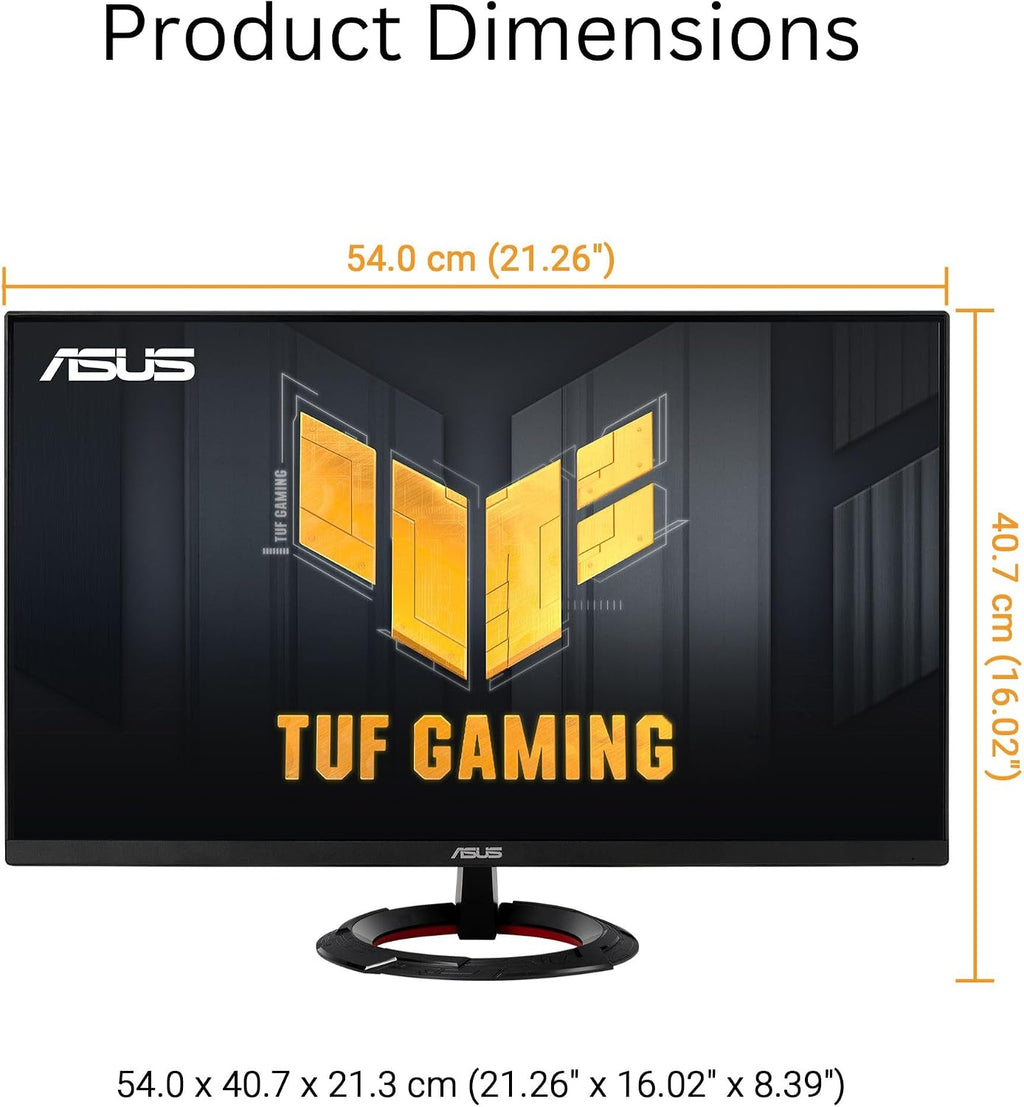 ASUS TUF Gaming 23.8' 1080P Monitor (VG249Q3R) – Full HD, 180Hz, 1ms, Fast IPS, Extreme Low Motion Blur, FreeSync, Variable Overdrive, Shadow Boost, Eye Care, 100% sRGB, 3 yr Warranty