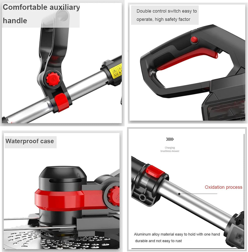 Electric Lawn Mower Robot Rotary Lawn Mower Electric Weeder Rechargeable Agricultural Home Cordless Weeder 24V Lithium Battery 24V/2.0Ah