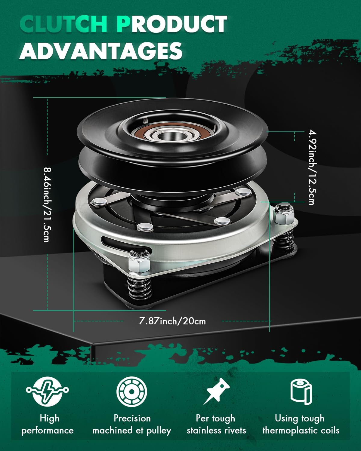 SCITOO New Electric Lawnmower, PTO Clutch Fit for John Deere AM118970 AM123285 AM130328 for Xtreme X0410 AM118970