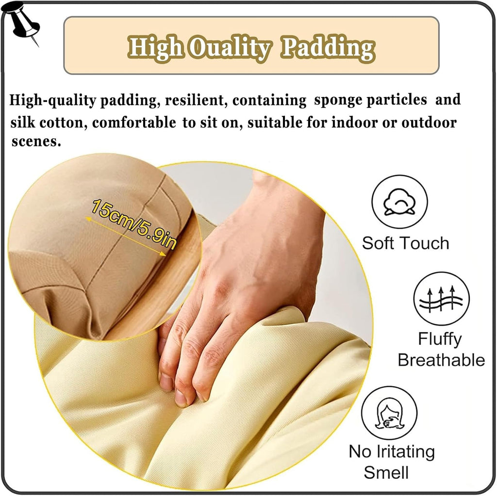 Papasan Round Chair Cushion, Rattan Egg Chair Hanging Mattress, Waterproof Round Papasan Cushion for Hanging Egg Chair, Folding Garden Sofa, Tatami Mat, Patio Garden Swing Chair Cushion(White,150x150c