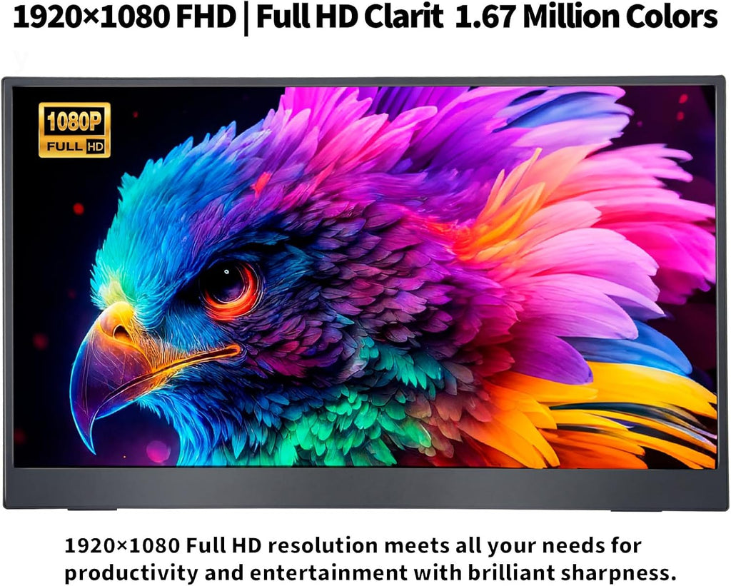 18.5 Inch Large Portable Monitor for Laptop, 120Hz 1080P FHD IPS Portable Travel Second Screen Display for/Phone/Xbox PS4/5, 100% sRGB, Dual Speakers, VESA & Storage Bag