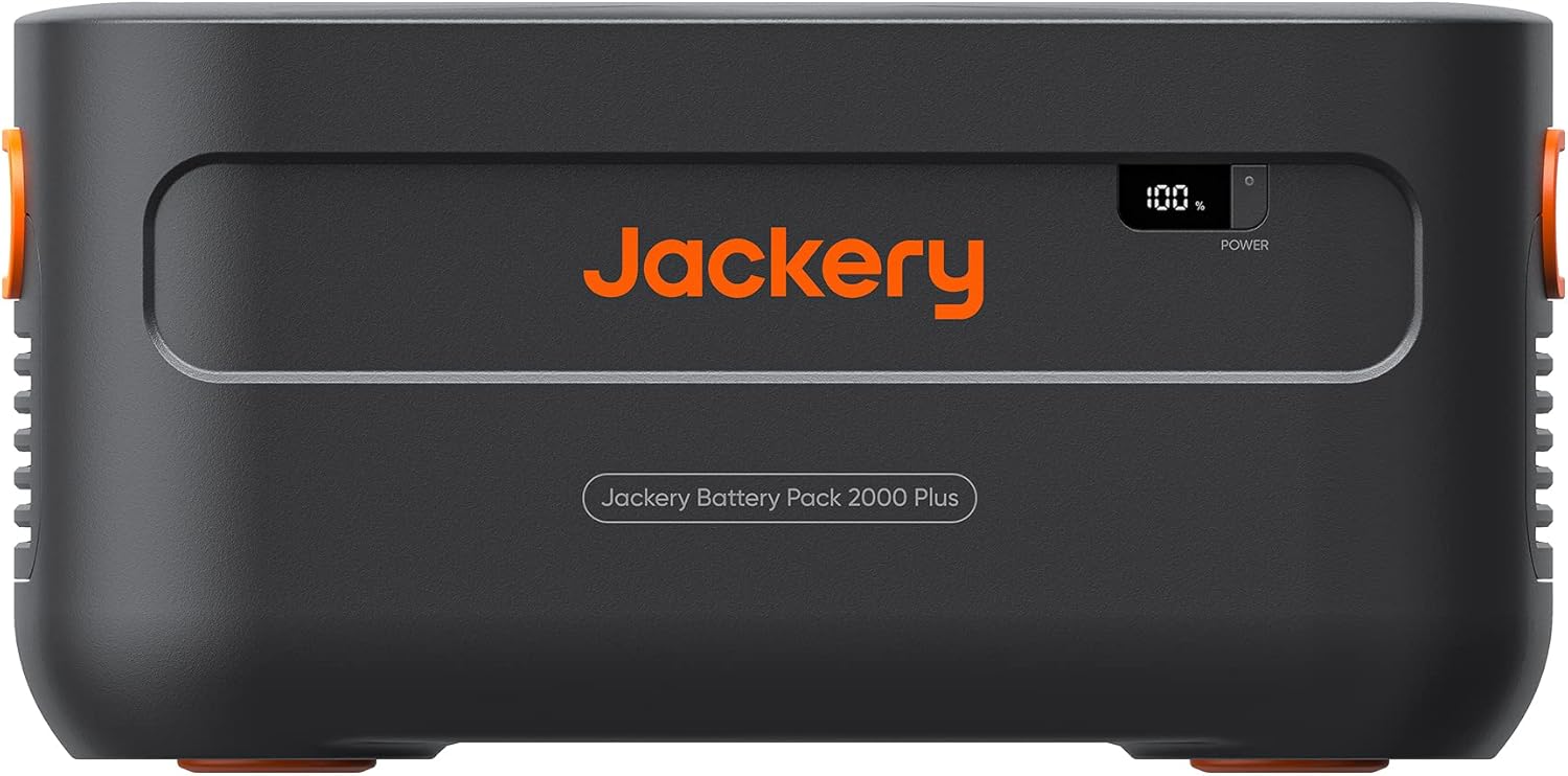 Jackery Expansion Battery Pack 2000 Plus, 2042Wh LiFePO4 Battery Pack for Portable Power Station Explorer 2000 Plus, Extra Expandable Battery for Outdoor RV Camping and Home Emergency (Renewed)