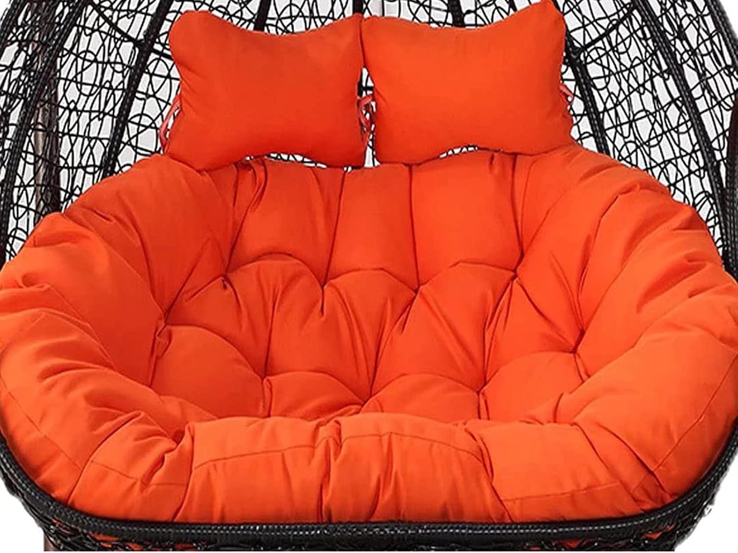 ZTGL Hammock Swing Chair Cushion, Double Egg Chair Cushion Replacement, Outdoor Patio Wicker Loveseat Hanging Swing Egg Chairs for 2 Persons Patio Backyard Balcony,Orange