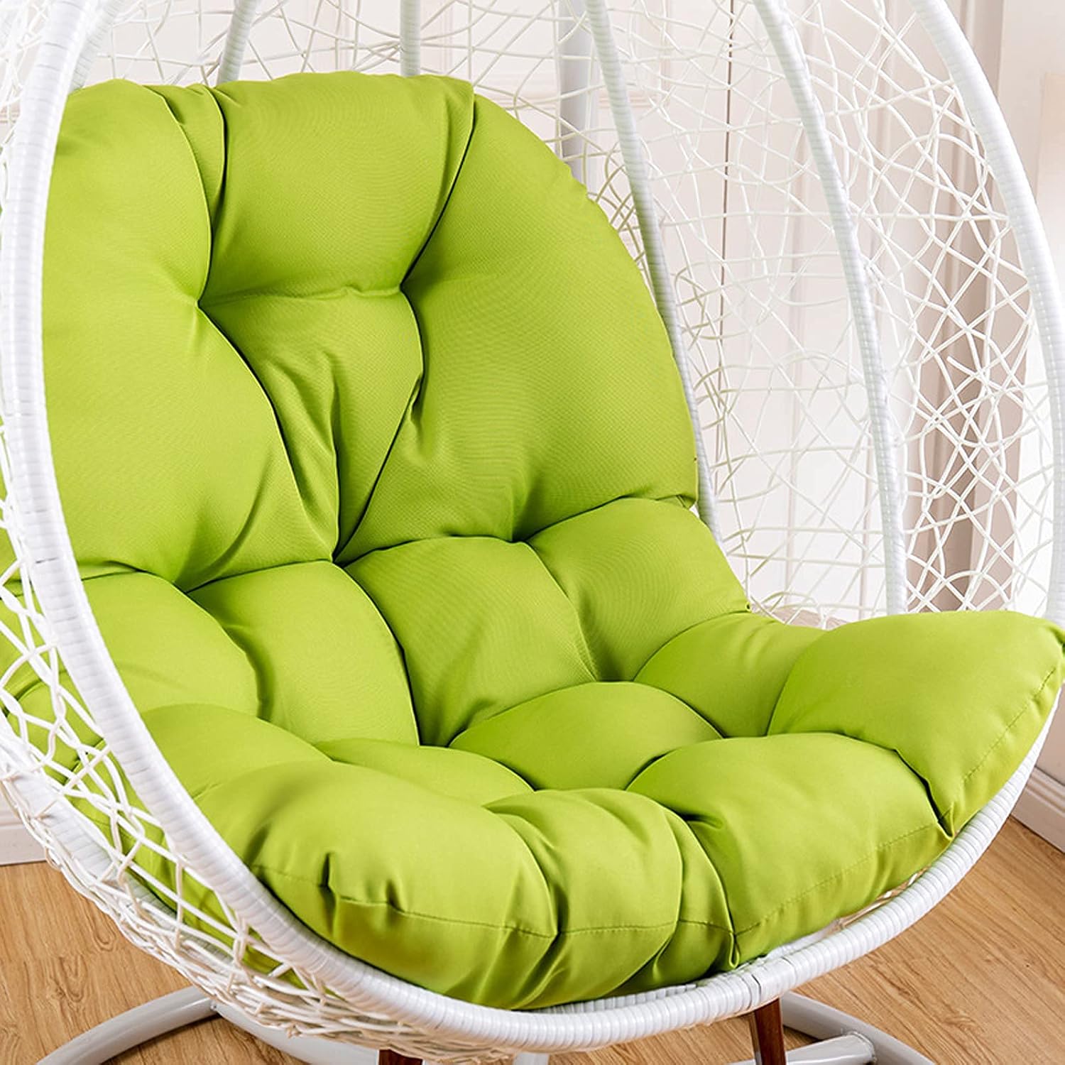 Hanging Nest Swing Chair Cushion Replacement, Outdoor Patio Garden Egg Rocking Chair Basket Seat Cushion Only, Meditation Cushion Floor, Does Not Include Chair and Stand(Color:Green)
