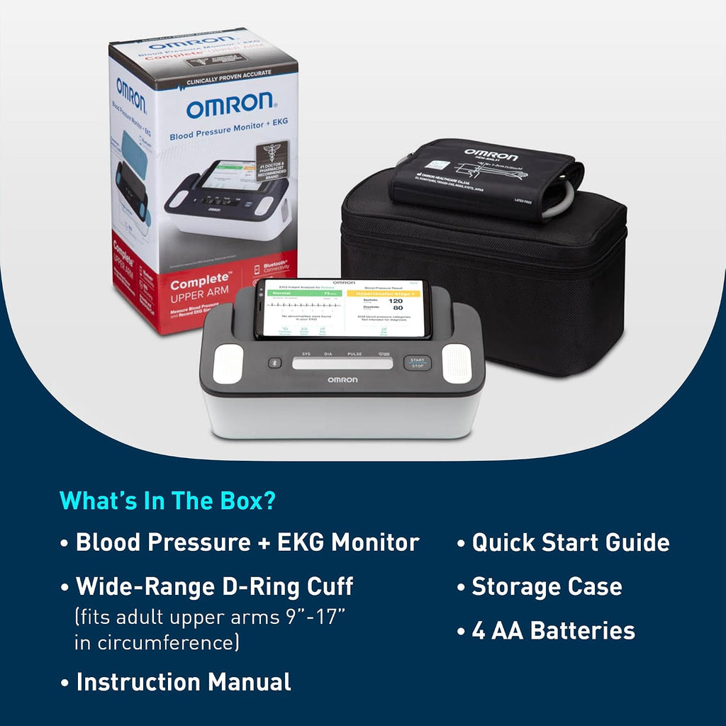 OMRON Complete 2-in-1 Blood Pressure Monitor + EKG for Home Use & Upper Arm Blood Pressure Cuff - #1 Doctor & Pharmacist Recommended Brand - Clinically Validated - Connect App