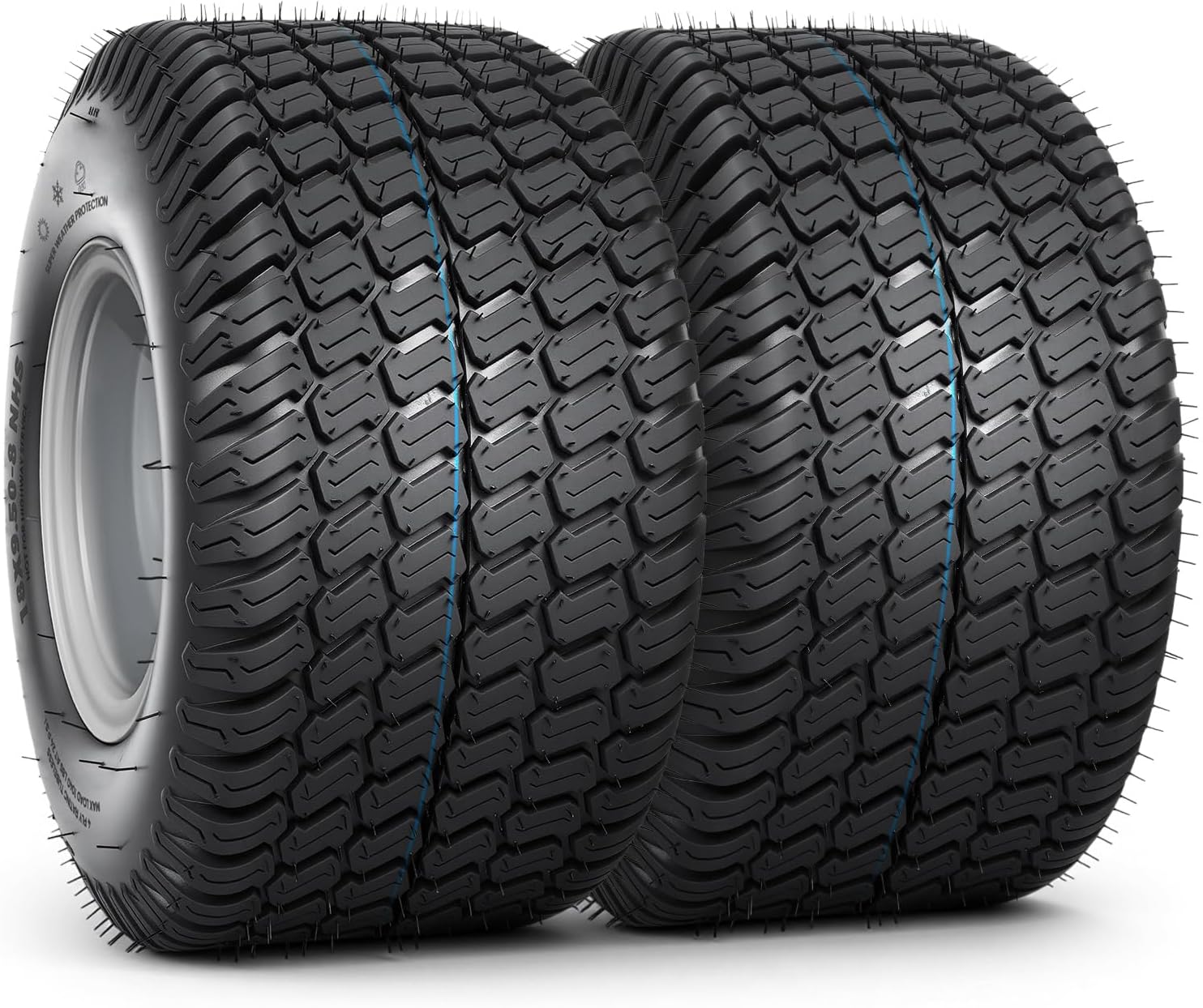 TRIPOWER 18x9.50-8 Lawn Mower Tires and Wheels - 18x9.50x8 Tires with Rim for Garden Tractor, 4 lug on 4' PCD Rim, 4PR Tubeless, 1040lbs Capacity, Set of 2