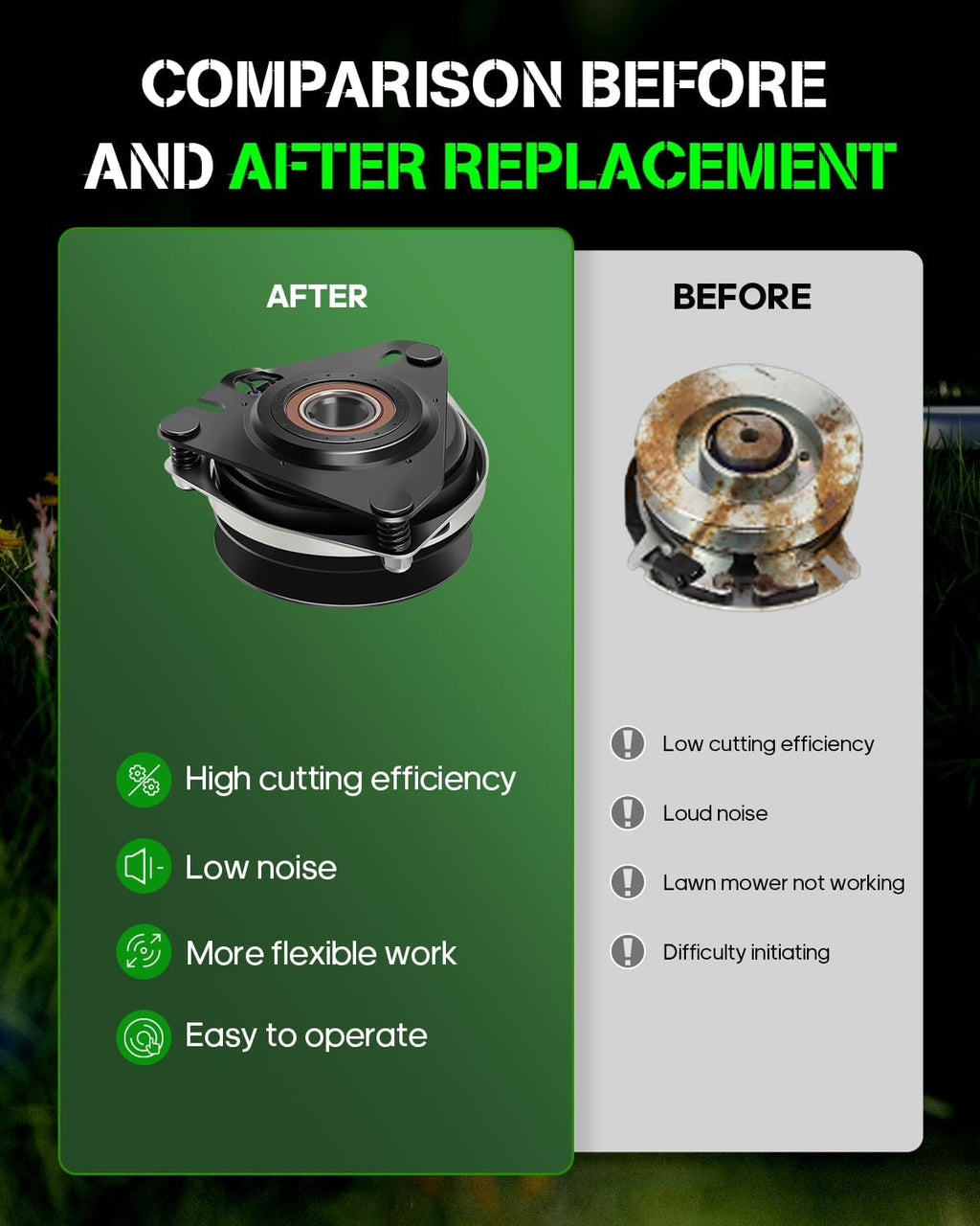 ECCPP Electric Lawn Mower Electric PTO Clutch Kits 759-05064 Compatible for Troy-Bilt 759-05064 for Dixon 124833 539124833 for Cub Cadet 01008434