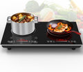 VBGK 2 burner Induction Hop,3600W Electric hob 2 burner with Knob Control,9 Power Levels, Kids Lock & Timer,LED touch control,double induction hop