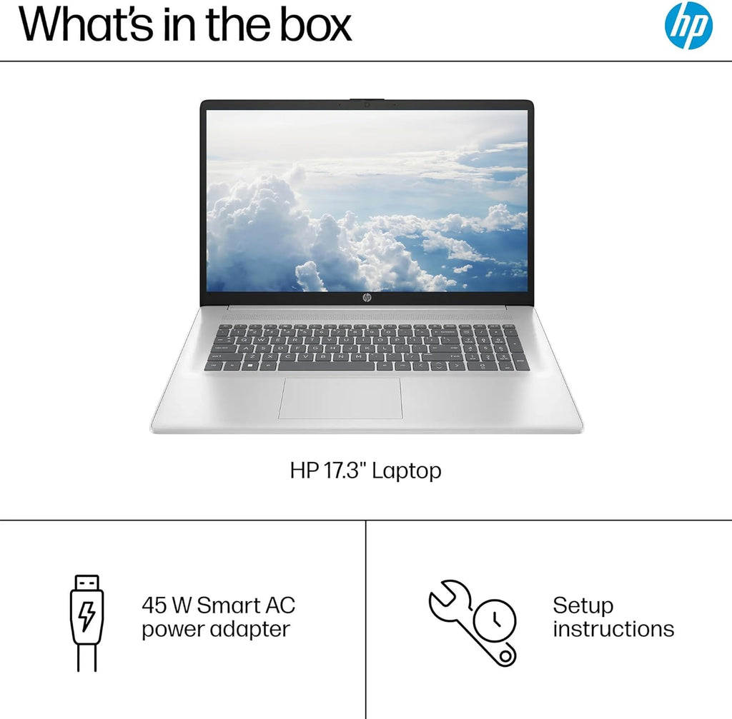 HP 17.3' FHD Business & Student Laptop Computer, 64GB RAM 2.5TB Storage (2TB SSD+512GB Docking Station Set), 6-Cores AMD Ryzen 5, Windows 11, PLUSERA Earphones, Silve