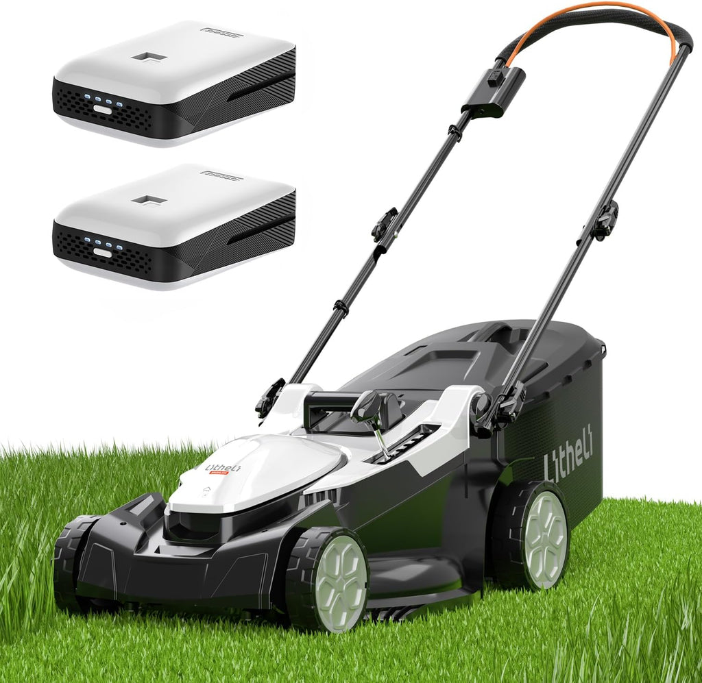 Litheli 40V (2 x 20V) 16' Electric Lawn Mower Cordless, Brushless Lawnmower with 6-Height Adjust, Portable & Lightweight Push Battery Powered Lawn Mower (2 * 4.0AH Batteries Included)
