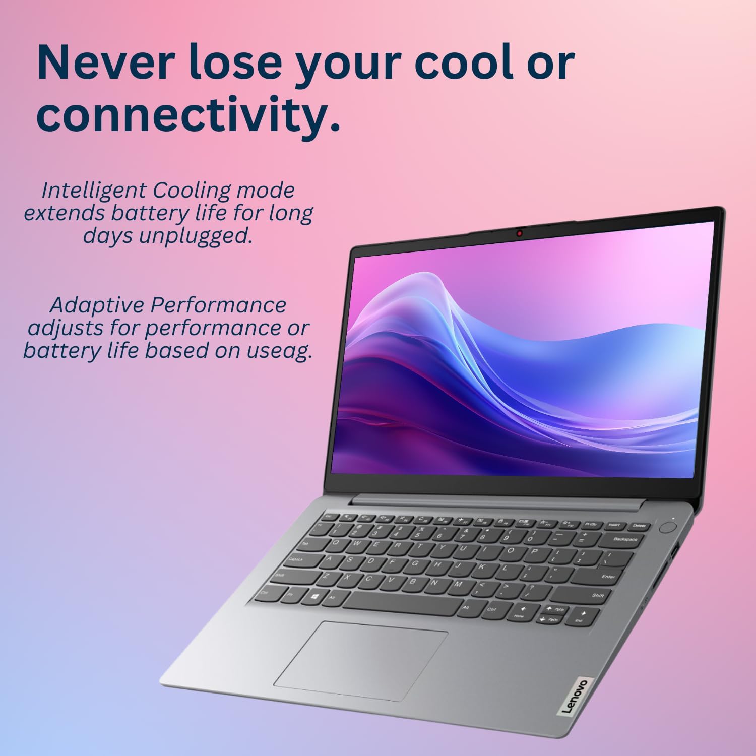 Lenovo IdeaPad 1 Laptop, 14' HD Screen, Intel Celeron N4020, 4GB RAM, 128GB eMMC, Webcam, Wi-Fi 6, Windwos 11 Home, Grey