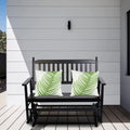 LUCKYERMORE Patio Glider Bench for Outside, Porch Swing Chair Outdoor Rocking Bench, 400 LBS Capacity, Wooden 2-Person Glider for Backyard, Poolside, Garden, Black