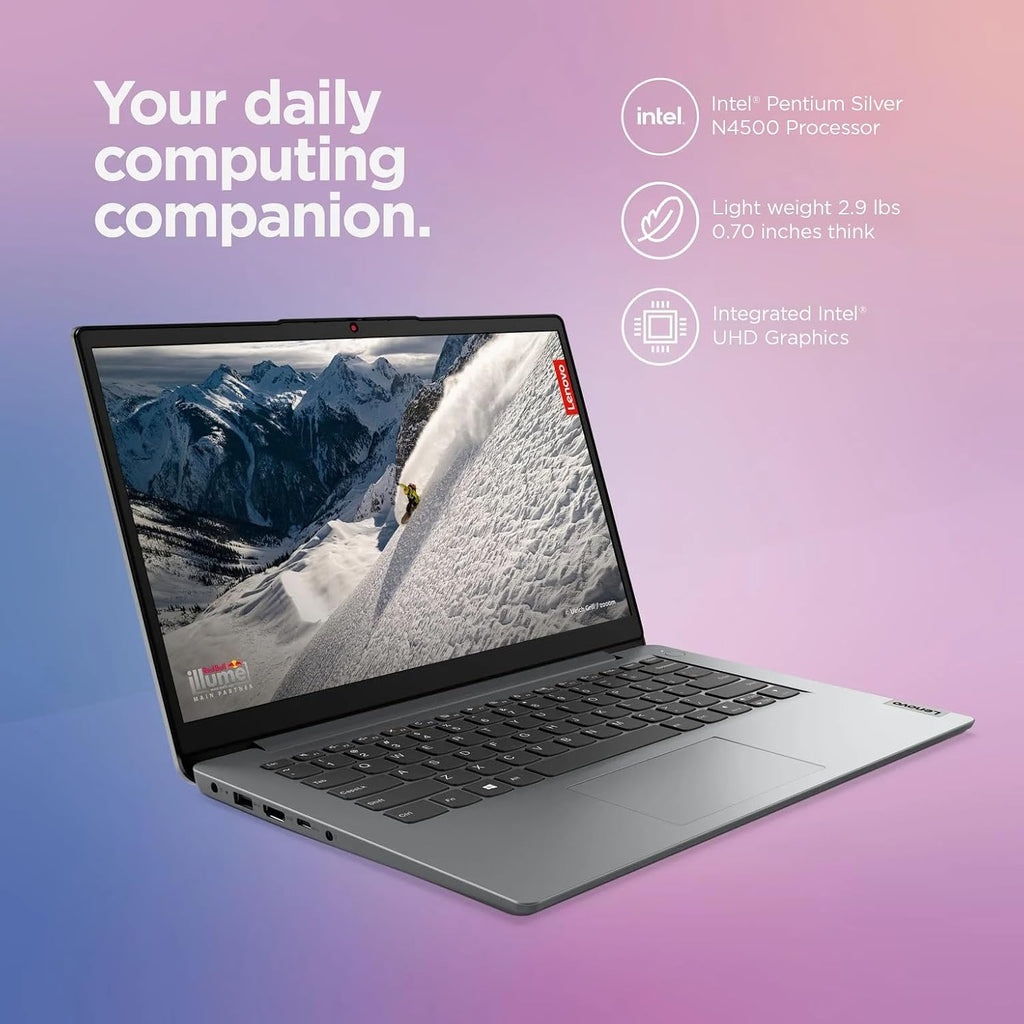 Lenovo IdeaPad 14' Laptop Computer 2025, 12GB RAM, 884GB Storage (256GB SSD +128GB eMMC +500GB Ext), Intel Core Processor, UHD Graphics, Long Battery WiFi-6, MarxsolAccessory, 1-Yr Office 365, Win 11