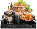 Double Induction Cooktop, 1800W Powerful Induction Burners with 2 Large 8' Heating Coils, 2 Burner Portable Cooktop with 9 Power Settings, 180 Mins Timer & Child Safety Lock, Black