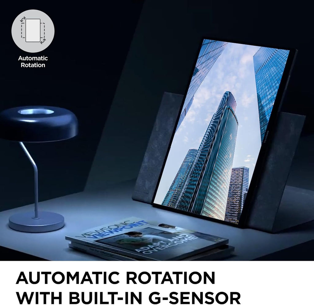 ViewSonic VG1656-2K 16 Inch 1600p Portable Monitor, WQXGA IPS for Improved Workflows and Second Screen Productivity, Built-in Stand, 65W USB-C, mini HDMI, and Smart Cover Inputs