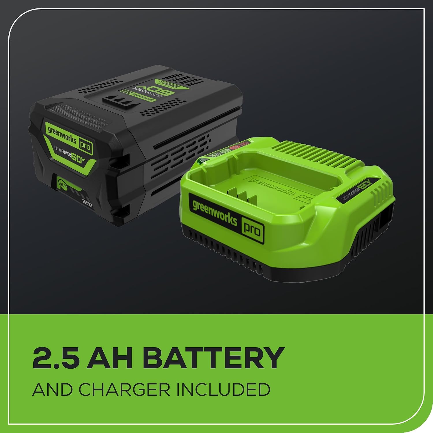Greenworks 60V 16' Brushless Cordless String Trimmer - 65min Runtime for 2-Mile Fence Lines & Large Properties, 2X Quieter Than Gas, 2.5Ah Battery/Charger Included