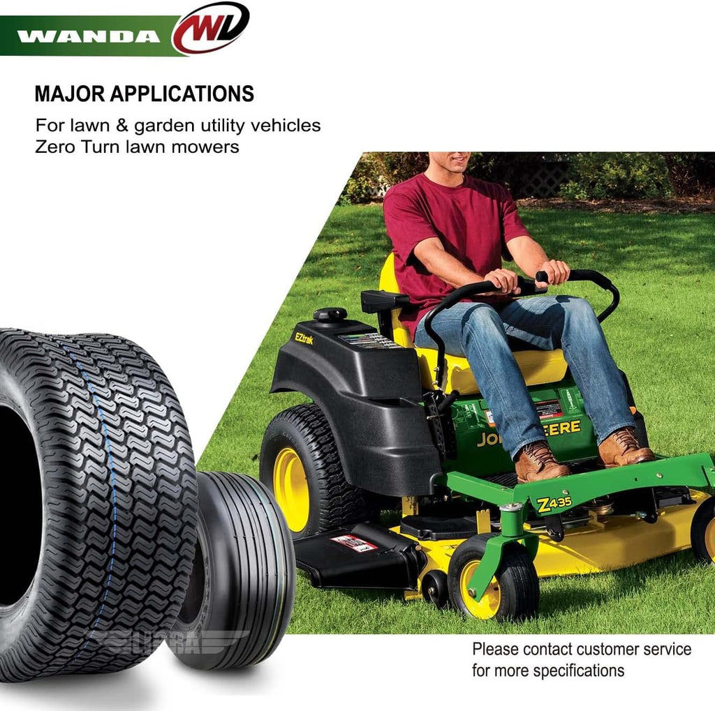 WANDA Set 4 Zero-Turn Lawn Mower Turf Tires 13x5-6 Front & 18X8.5-8 Rear /4PR -13080/13028