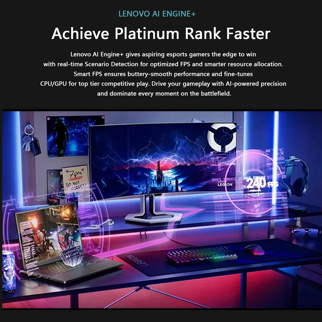 Lenovo Legion Pro 5i Gen 10 Gaming Laptop, GeForce RTX 5070 Ti GDDR7, Intel U9 275HX (24-Core), 16' WQXGA 500Nits Display, Backlit KB, AI Engine+, Wi-Fi 7, Win 11 Pro, Accessories, 32GB DDR5, 2TB SSD
