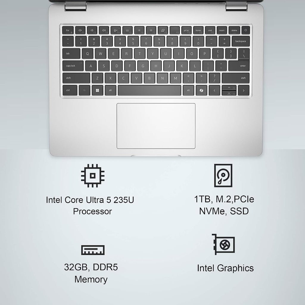 Dell Pro 14 (Next Gen Latitude 5450) Business Laptop (14' FHD+ Anti-Glare, Intel 12-Core Ultra5 235U, 32GB DDR5, 1TB SSD), 1080p Webcam, Backlit, Thunderbolt 4, Wi-Fi 6E, Win 11 Pro, Silver, PC14250