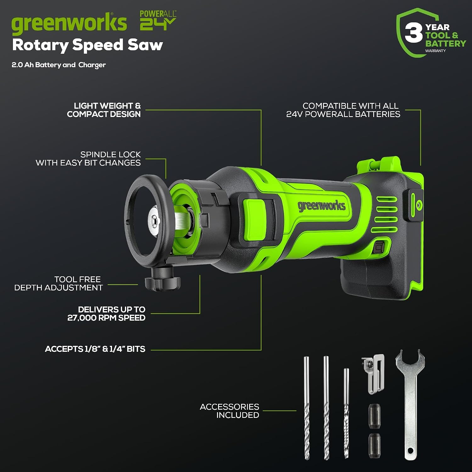 Greenworks 48V (24V x 2) Lawn Mower Combo - 20' Push Mower, 12' String Trimmer, 320 CFM Leaf Blower + 24V Cordless Speed Saw - Ideal for Yard & Indoor