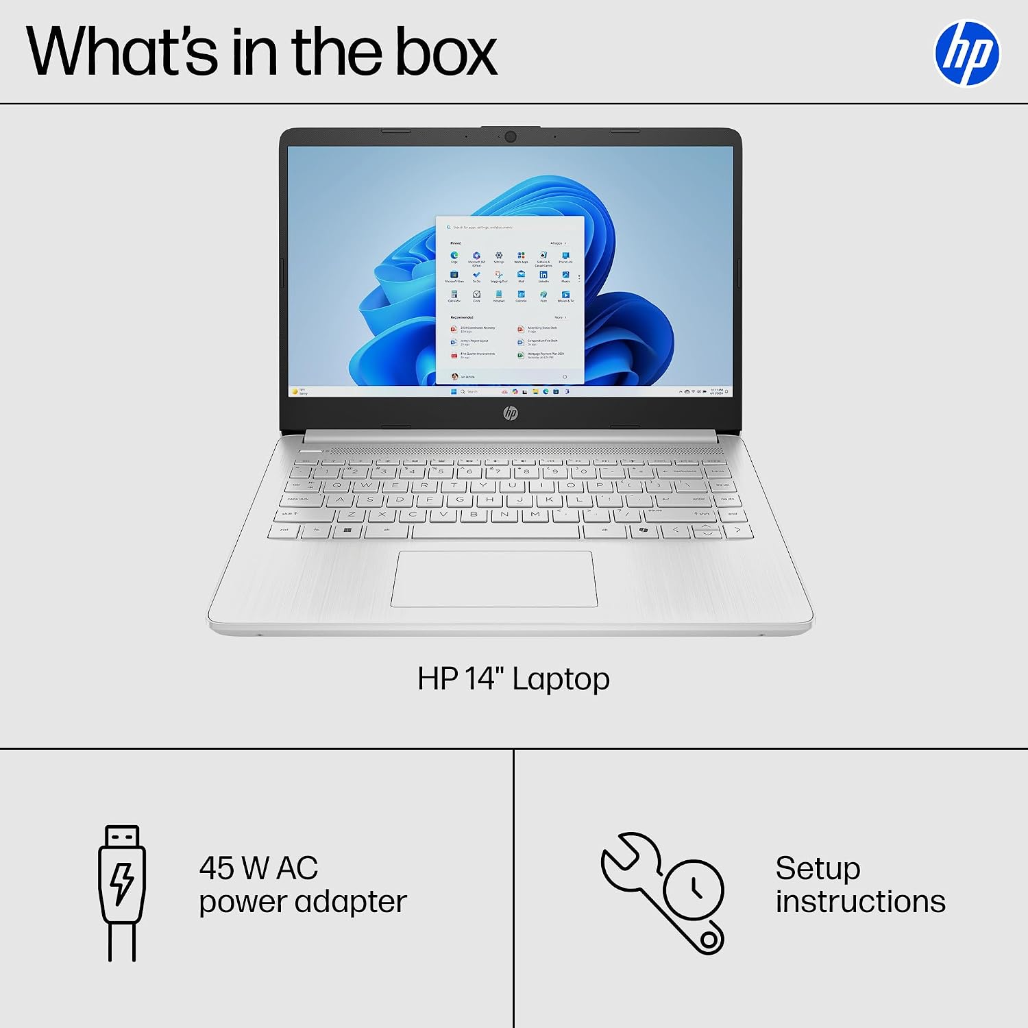 HP 14 inch Laptop, HD Touchscreen Display, Intel Celeron N4500, 4 GB RAM, 64 GB eMMC, Intel UHD Graphics, Windows 11 Home in S Mode, Natural Silver, 14-dq3550nr