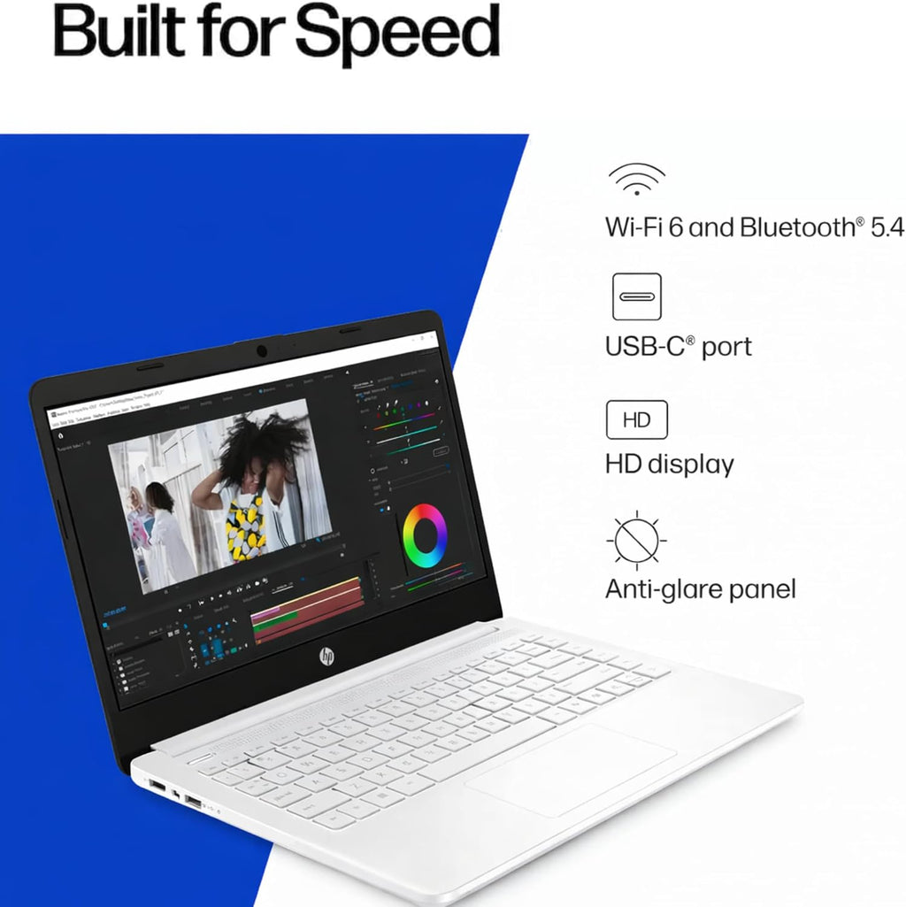 HP Everyday Laptop | Office 365 | Intel Quad-Core Processor | 11.5 HRs Battery | 64GB SSD, 8GB RAM | Copilot AI Windows 11 w/o Mouse