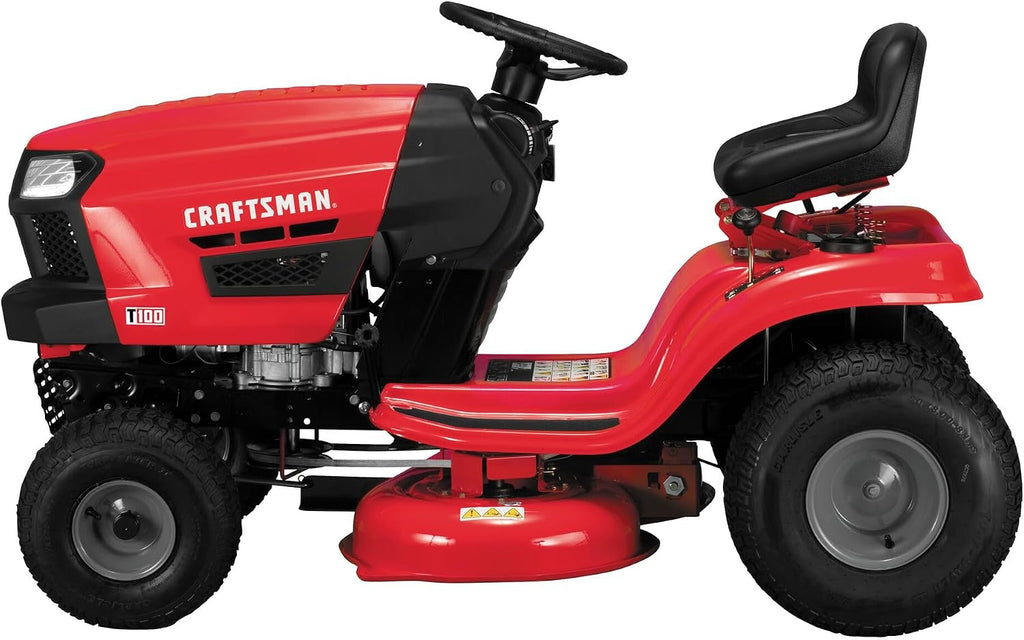 CRAFTSMAN 36' Gas Riding Lawn Mower with 11.5 HP* Briggs and Stratton Single-Cylinder Engine, Gas Lawn Tractor with 7-Speed Transmission, Red/Black (13AC77XYA93)