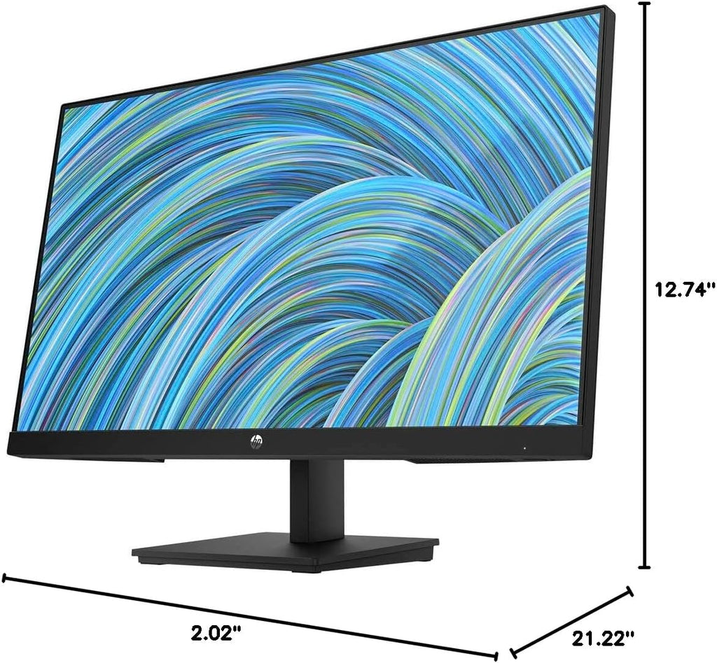 HP V24v G5 24' FHD Computer Monitor (1920x1080), 75Hz Anti-Glare Display, AMD FreeSync, HDMI, VESA Mount, Black, with Dockztorm Dock