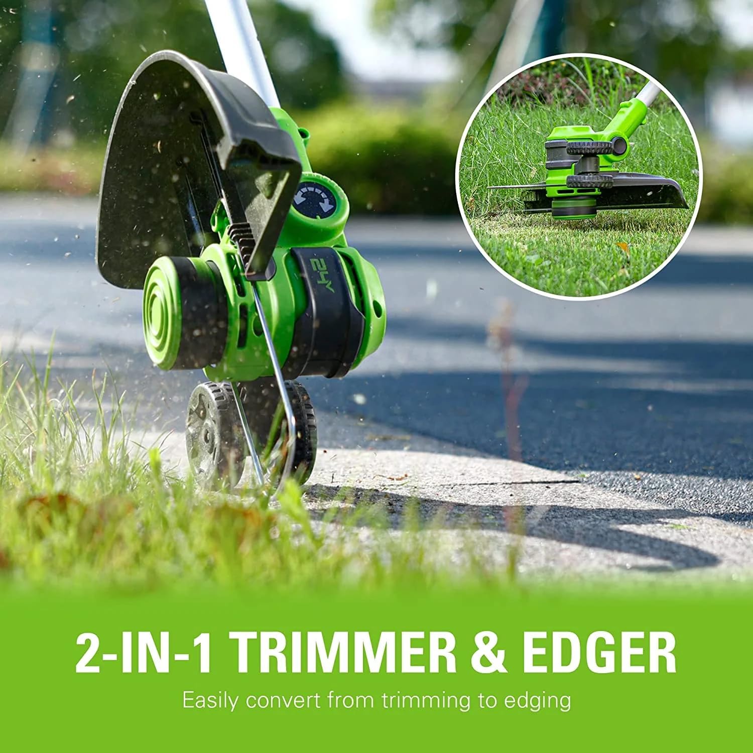 Greenworks 48V (24V x 2) 21' Cordless Battery Self-Propelled Lawn Mower w/Two (2) 5.0Ah USB Batteries & Charger 24V 12' Cordless Battery String Trimmer/Edger (Tool Only) Kit