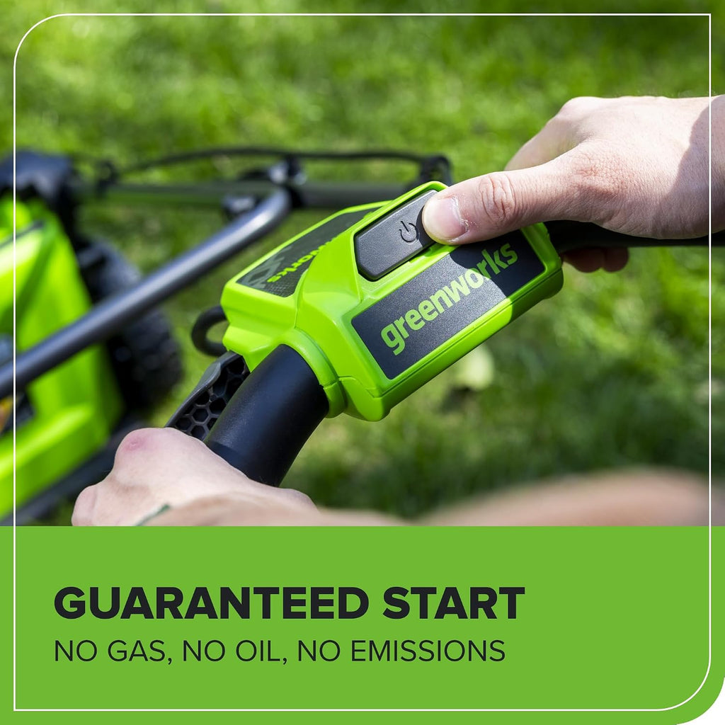 Greenworks 40V 17' Cordless Lawn Mower – Brushless Motor, 4.0Ah Battery & Charger (75+ Compatible Tools), 2-in-1 Mulch/Bag