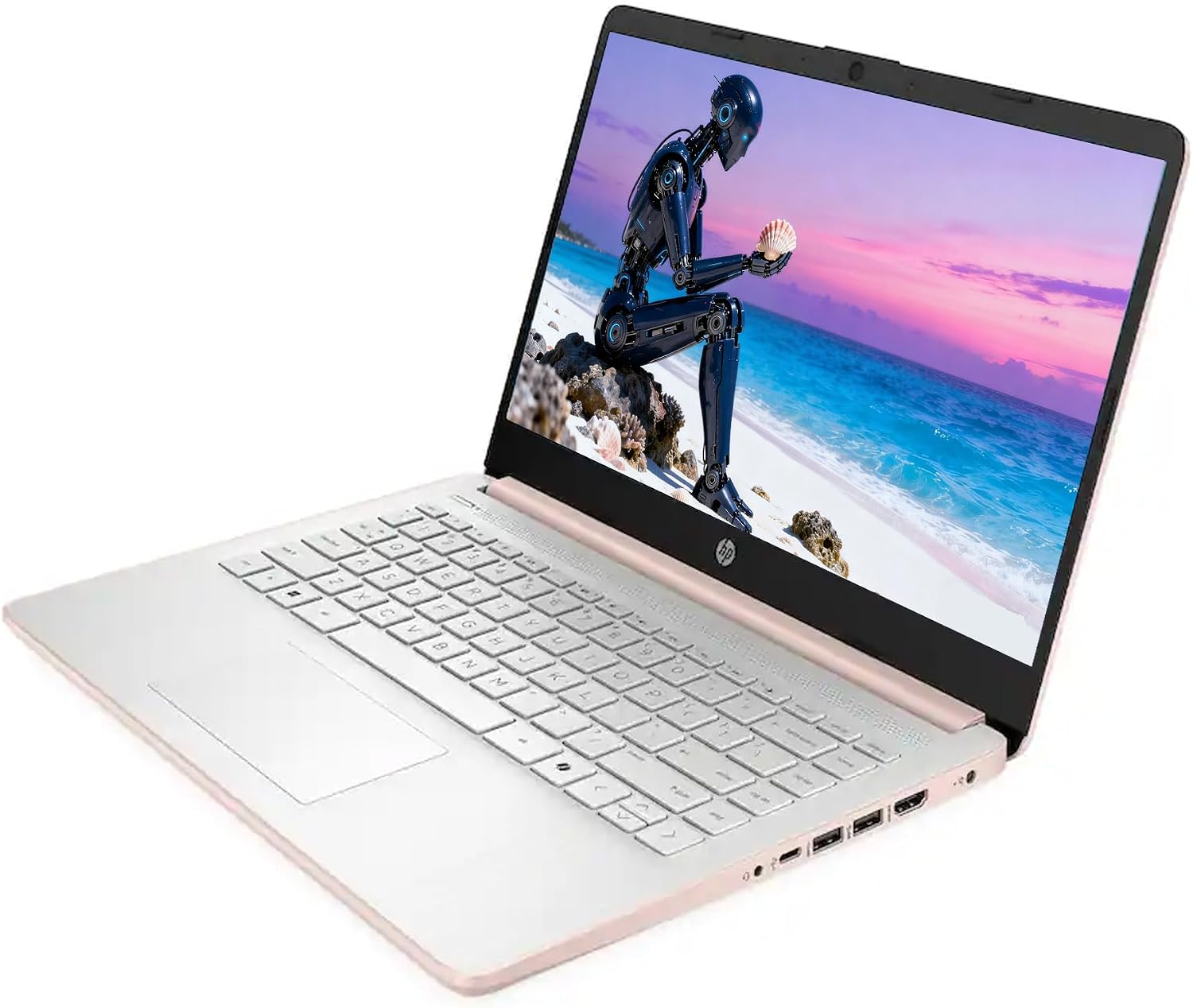 HP 14 inch HD Laptop, Intel Dual Core CPU, 8GB RAM, 64GB eMMC, Lightweight & 12H Battery, Sleek Design with Multiple Ports, Webcam/Mic for Business/Students/Tourists, Microsoft 365 Included, LE Bundle