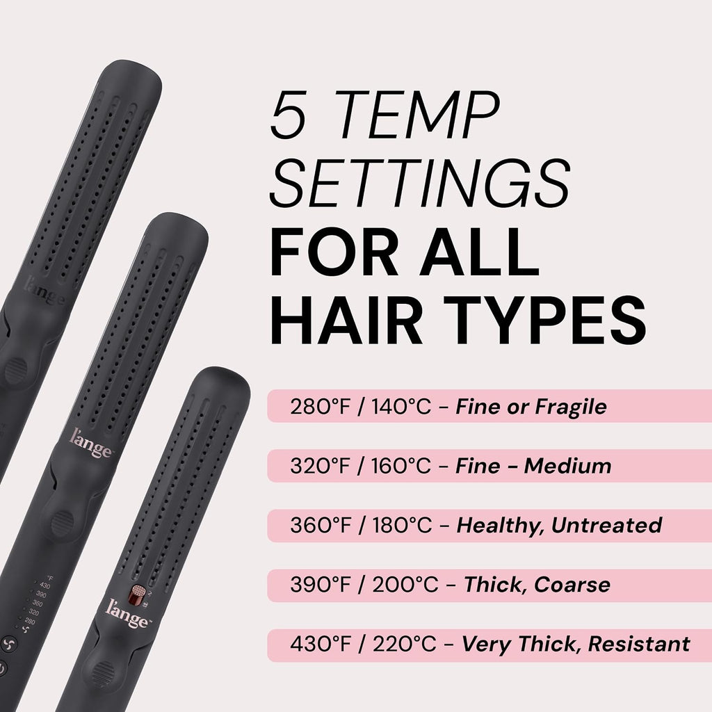 L'ANGE HAIR Le Duo Flex 360° Airflow Titanium Styler | Curling Iron with Adjustable Settings Creates Waves | Air Flow Styler Enhances Volume Locks | Dual Voltage Tool for All Hair Types (Black)