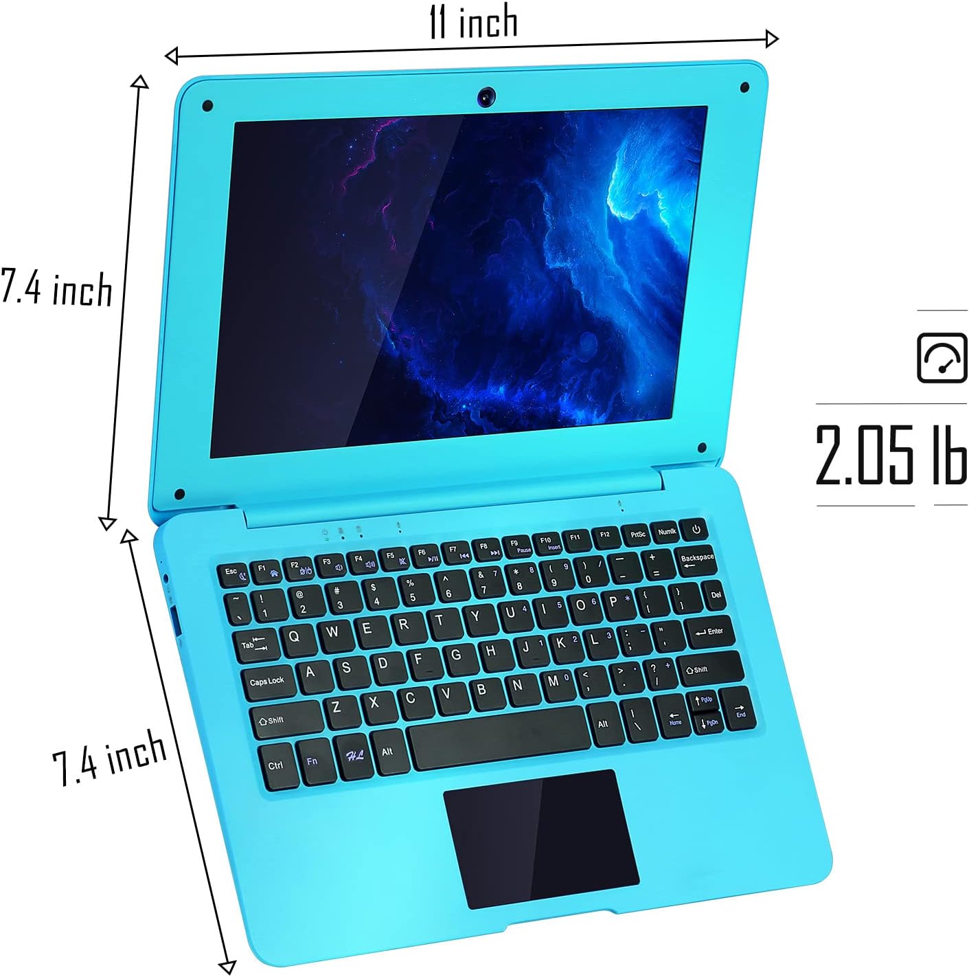 G-Anica Laptop Computer(10.1 inch), Quad Core Powered by Android 12.0, Netbook Computer with WiFi, Webcam and Bluetooth, Mini Laptop with Bag, Mouse, and Mouse Pad for Kids and Adults（Blue）
