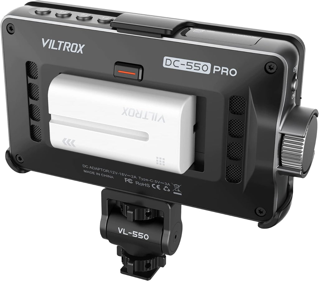 VILTROX 5.5 Inch 1200nits 4K 10bit HDMI Field Monitor, Touchscreen 3D LUT Portable Video Kit With Battery, On-Camera RGB Parade Histogram Waveform Focus Assist (DC-550 Pro)