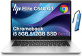 HP Chromebook Plus Elite C640 G3 (14' FHD, Intel i5-1245U, 8GB RAM, 512GB SSD, 10-Core (>i7-1165G7)) Enterprise Laptop for Business, College, Backlit, Fingerprint, 2x Thunderbolt 4, IST Hub, Chrome OS