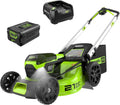 Greenworks 60V 21' Brushless (Push) Cordless Lawn Mower, 5.0Ah Battery (1/2 Acre, Rapid Charger, 4-in-1, LED Lights, IPX4)