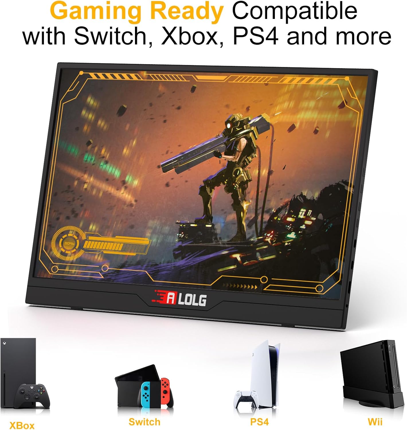 144Hz 16' Portable Monitor,1920×1200 FHD IPS Plug&Play Second External Monitor with USB-C Mini HDMI Port,Second Screen Compatible with PC Phone Mac Xbox PS4/5-Z8