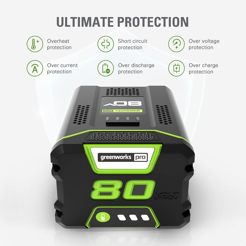 Greenworks PRO 80V 42' Electric Lawn Tractor, Riding Lawn Mower with (6) 5.0Ah Batteries and (3) Dual Port Turbo Chargers Included