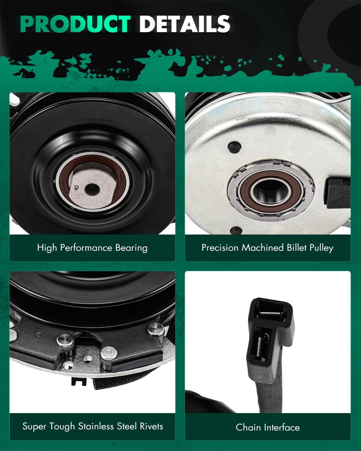 SCITOO Electric Lawnmower, PTO Clutch Fit for John Deere, for Everride, for Landoll, for Lesco: GDA10017 / for Great Dane: D38155, GDA10017 / for Rotary: 12658 / for Warner: 5219-4