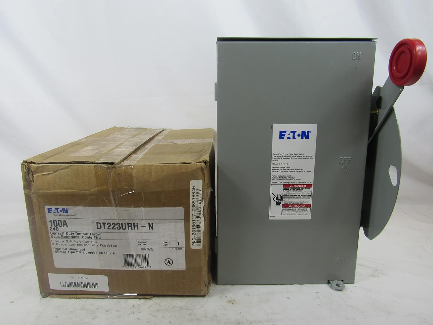 Eaton 100 Amp 120/240-Volt 24,000-Watt Non-Fused General-Duty Double-Throw Safety Switch