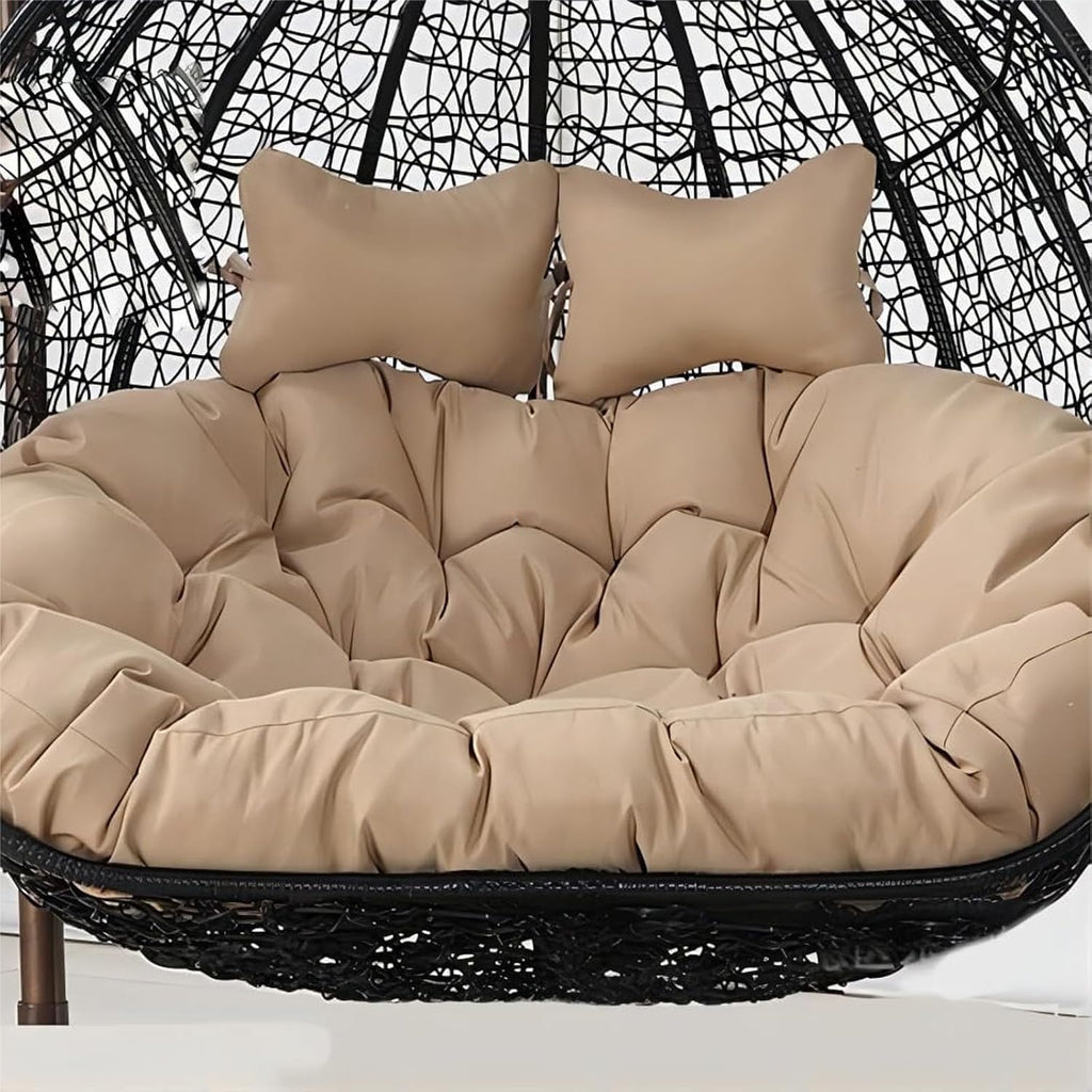 2 Seater Egg Chair Swing Cushion Outdoor,Double Egg Chair Cushion Replacement,Waterproof Detachable Hanging Basket Chair Cushions,for Garden Balcony(K)