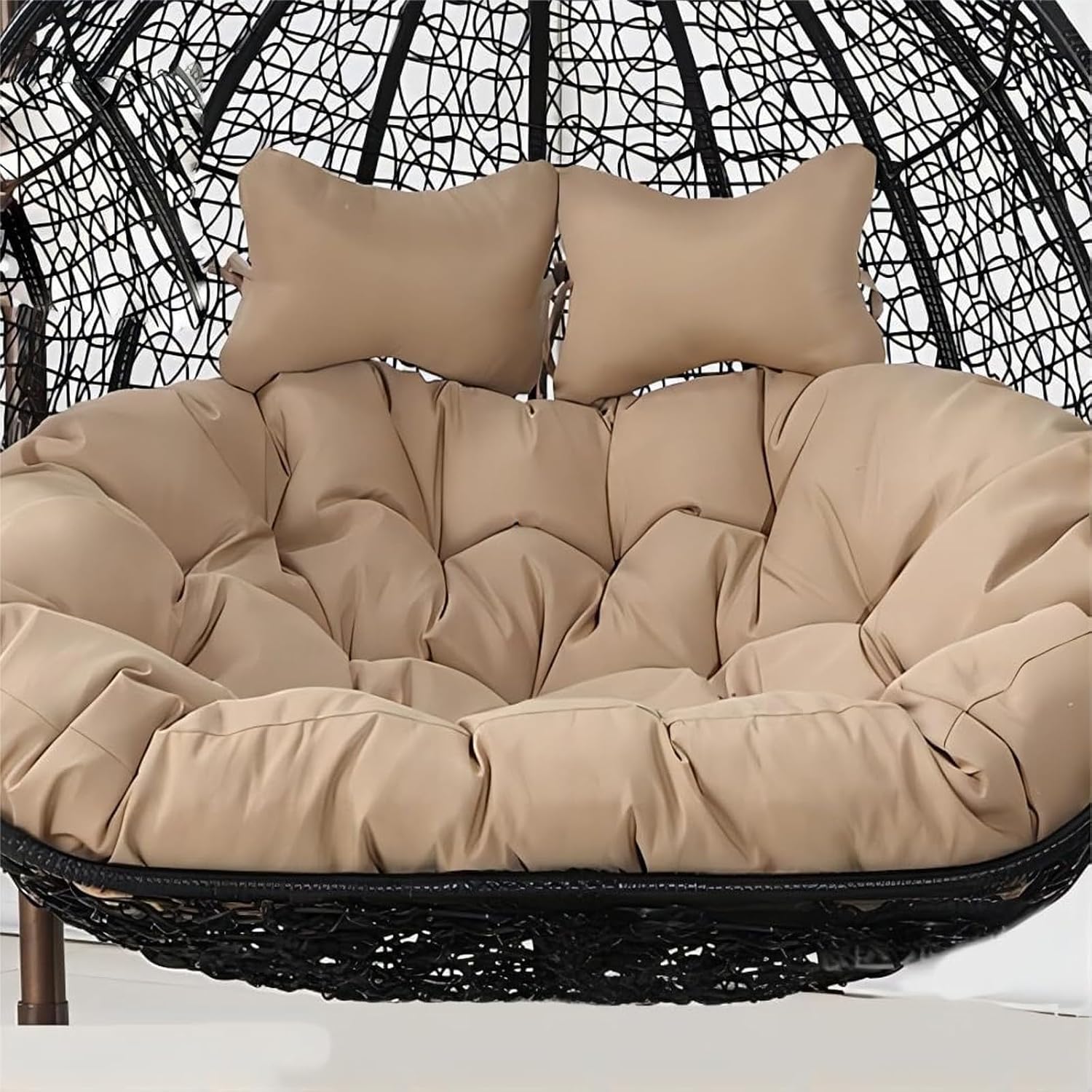 2 Seater Egg Chair Swing Cushion Outdoor,Double Egg Chair Cushion Replacement,Waterproof Detachable Hanging Basket Chair Cushions,for Garden Balcony(K)