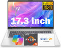 HP 17.3 Inch FHD Business Laptop with MS Office for The Web, AMD Ryzen 5 7430U (Beats Core i7-1355U), 8GB RAM, 628GB Storage (500GB External Drive), Long Battery Life, Windows 11, WOWPC 3-in-1