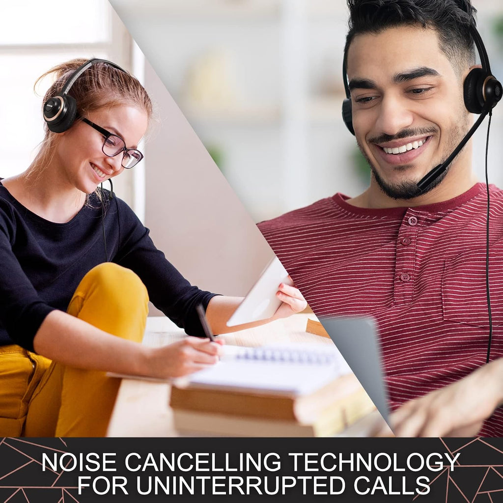 Sonitum Bulk Headsets With Microphone (10 Pack) - Noise Canceling Computer Headset For Office, Meetings, Chat- Comfortable Over-Ear PC Headphones With Rotating Mic- 3.5 Jack For Universal Connectivity