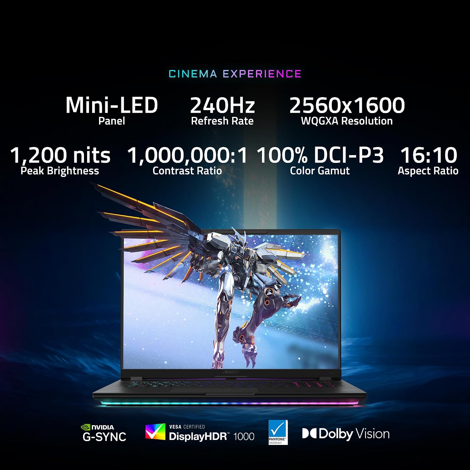 GIGABYTE AORUS Master 18 Gaming Laptop -240Hz 2560x1600 Mini-LED - Manufactured by NVIDIA GeForce RTX 5090 - Intel Core Ultra 9 275HX - 2TB SSD with 64GB DDR5 RAM - Windows 11 Home AD (BZHC6USD45SH)