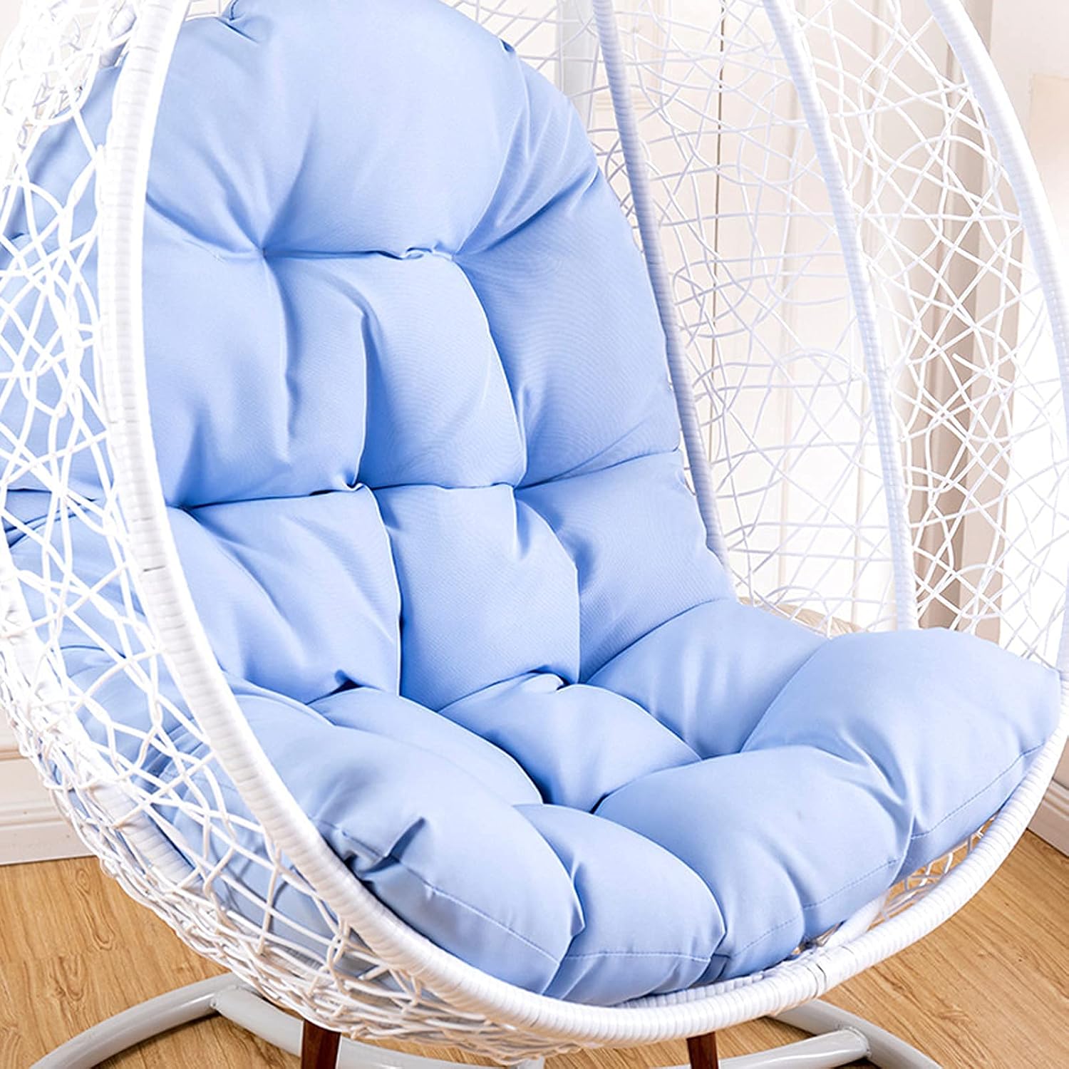 WEIGE Hanging Nest Swing Chair Cushion Replacement, Outdoor Patio Garden Egg Rocking Chair Basket Seat Cushion Only, Meditation Cushion Floor, Does Not Include Chair and Stand(Color:Blue)
