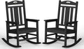 Ciokea Oversized Outdoor Rocking Chairs Set of 2, 380lbs Heavy-Duty Large Patio Rocker, High Back Cozy Porch Chairs, Weather Resistant Patio Rocking Chairs for Outside, Fire Pit, Deck, Black