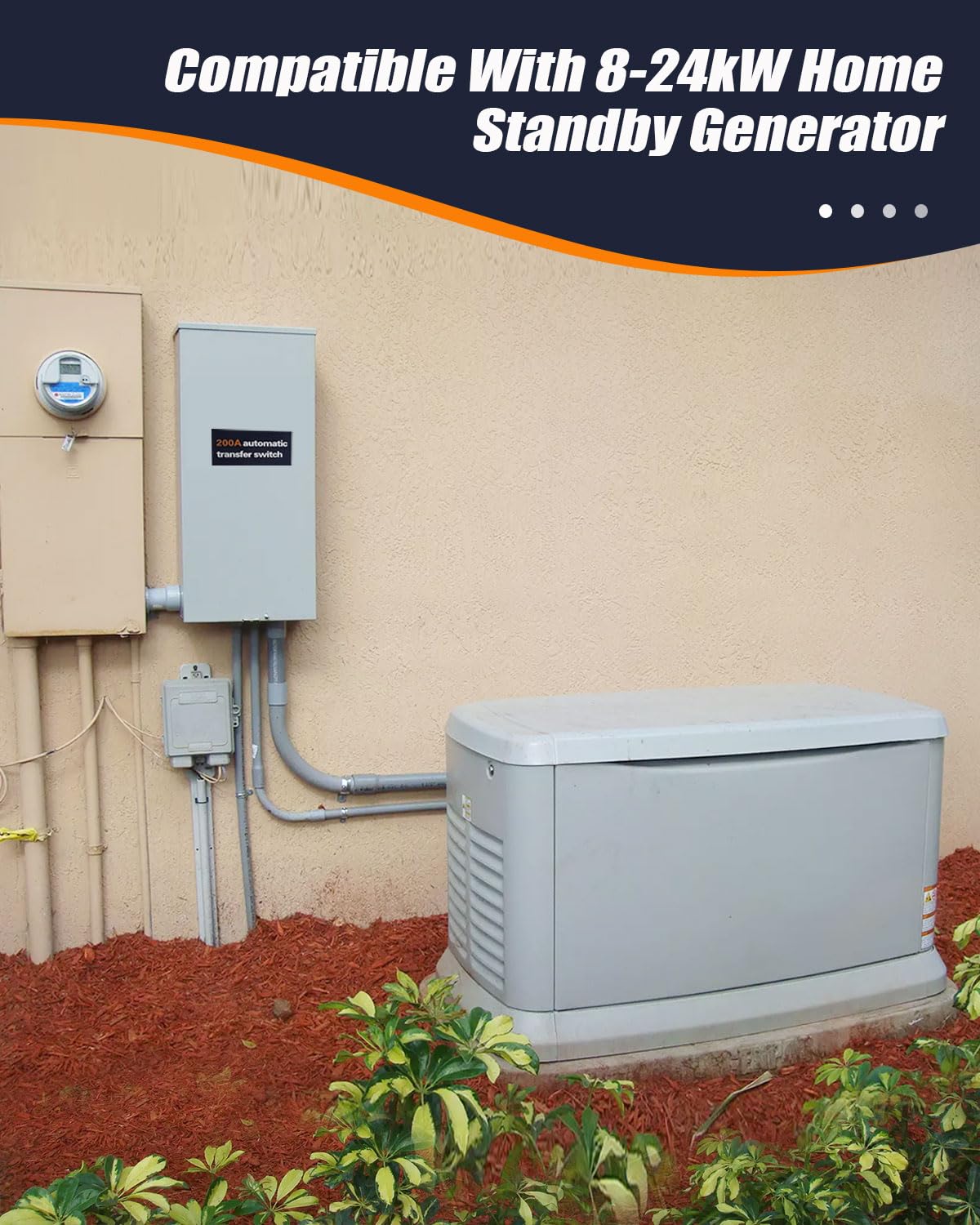 Automatic Transfer Switch for Generator - 200 Amp Single Phase Replacement for Generac RXSW200A3, Fit for Evolution or Nexus Generator Controllers, NEMA 3R Outdoor Rated Aluminum Enclosure