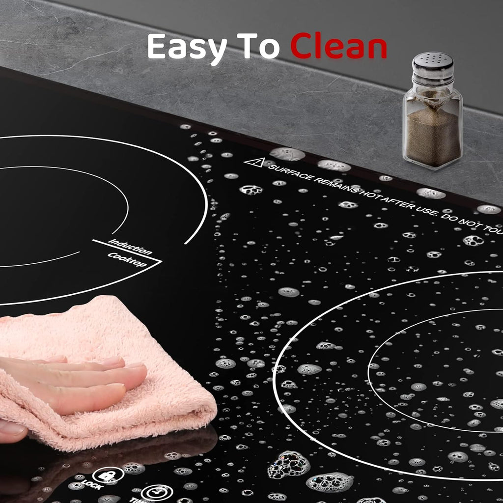 Duxtop 1800W Induction Cooktop 2 Burner, Built-In Induction Burners, Double Induction and Infrared Cooktop, Electric Hot Plate for Cooking, Electric Stove with Sensor Touch Control, 9820HLBI